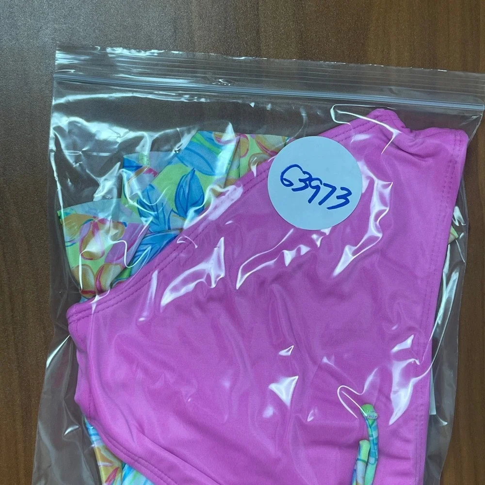 Cat & Jack Girls Tropical Floral Tankini 2-piece Swimsuit Pink Lime Green Size 8